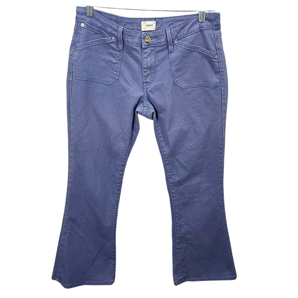 Levi's Blue Flare Pant Front Patch Pockets Ankle Length Women's 10 Classic Boho